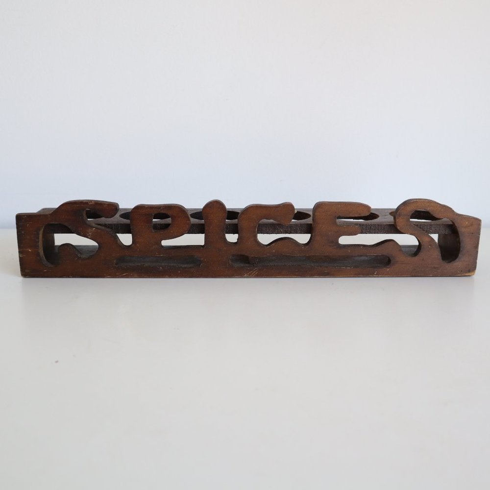 Vintage Wooden Spice Rack
